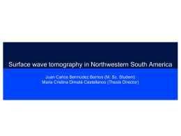 Tomografía con ondas superficiales en el noroeste de Suramérica