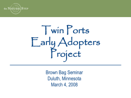 Twin Ports Early Adopter Project - UW