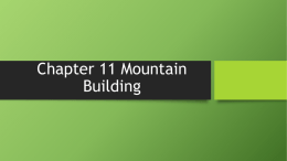 Chapter 11 Mountain Building