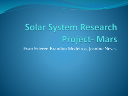 Solar System Research Project- Mars