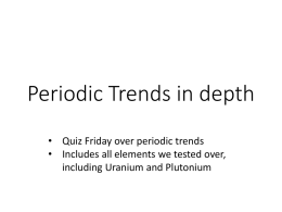 Periodic Trends in depth