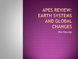 APES Review: Earth Systems and Global Changes