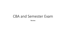 CBA and Semester Test Answer Key