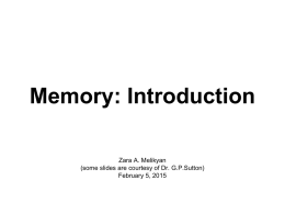 Memory: Introduction - People Server at UNCW