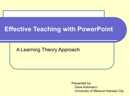 Effective Teaching with PowerPoint