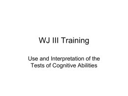 WJ III Cognitive PP