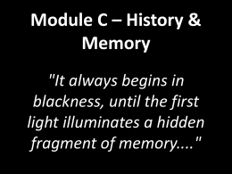 Module C – History & Memory