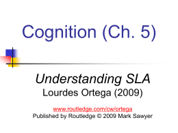 Cognition (Ch. 5) - Taylor & Francis
