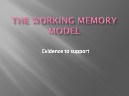 The Working Memory Model