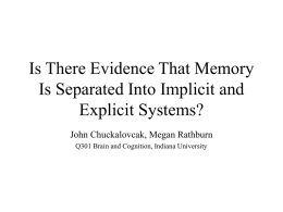 Is There Evidence That Memory Is Separated Into Implicit
