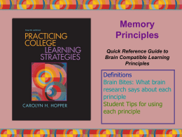 Memory Principles - Cengage Learning