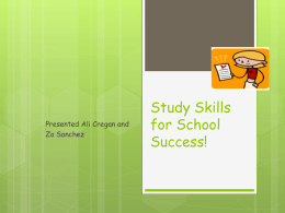 Study Skills Presentation