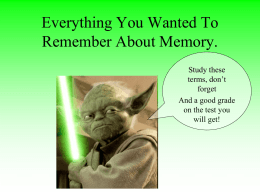 Everything You Wanted To Remember About Memory.