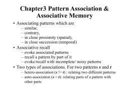 Chapter3 Pattern Association & Associative Memory