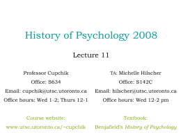 Lecture 11 - University of Toronto Scarborough