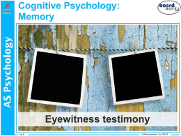 Boardworks Eyewitness testimony W8