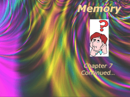 Intro to Memory Part 2 PPT