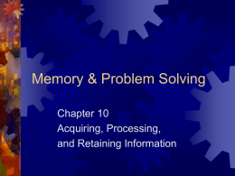 Memory & Problem Solving