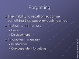 Explanations of Forgetting 2011