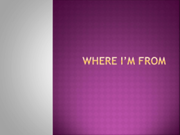 Where I`m From - Groupfusion.net