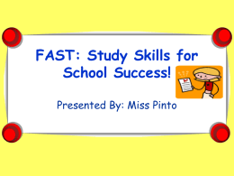 FAST: Study Skills for School Success!