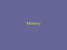 Sensory Input Sensory Memory