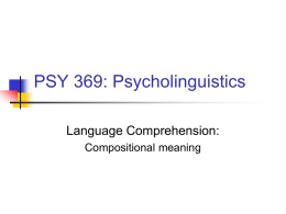 lecture 18 - Illinois State University Department of Psychology