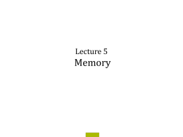 Lecture 5 Memory - Fintan S. Nagle