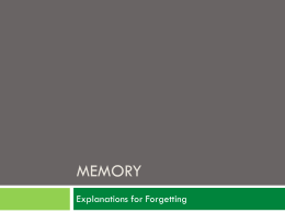 Forgetting - Beauchamp Psychology