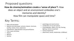 How do cinema/animation create a `sense of place`?