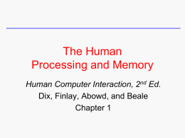 Human Information Processing - Cognitive - ppt