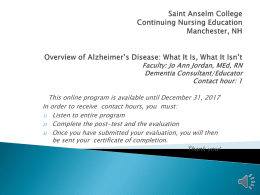 Program with audio - Saint Anselm College