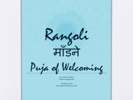 Rangoli Puja of Welcoming - College of the Holy Cross