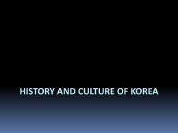 History and culture of korea
