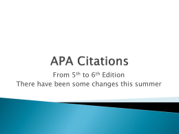 APA Citations - Virginia Tech