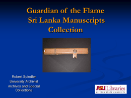 Guardians of the Flame Sri Lanka Manuscripts Collection