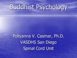 Buddhist Psychology - Dr. Pollyanna V. Casmar