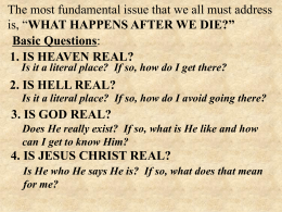 3. IS GOD REAL? - Country Bible Church