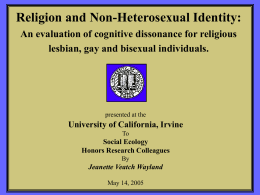 religion-sexual orientation dissonance