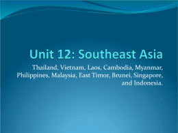 Unit 12: Southeast Asia