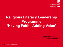 Good practice in equalities and diversity – Hifsa Haroon