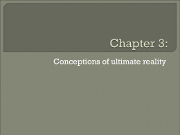 Chapter 3: Conceptions of ultimate reality