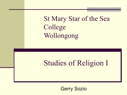 St Mary Star of the Sea College Wollongong Studies of Religion I