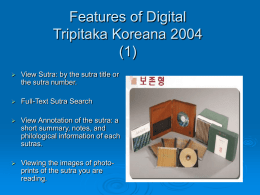 How to use Tripitaka Koreana - Library @ University of the West