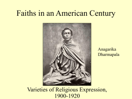 Religions in the American Century, 1900-1920