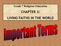 Religion Terms for Unit 3 and 4