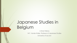 Japanese Studies in Belgium - The European Institute for Asian