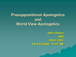 Presuppositional Apologetics PPT