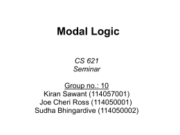 Modal Logic - CSE, IIT Bombay