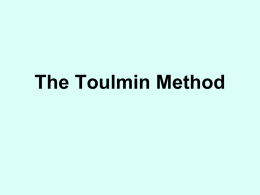 The Toulmin Method - Bakersfield College